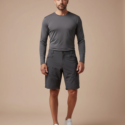Pantalon Randonnée Gris Homme Résistant Léger Coupe Droite - Polyester