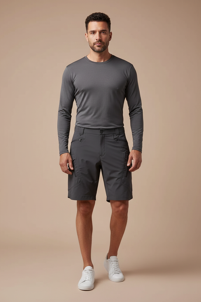 Pantalon Randonnée Gris Homme Résistant Léger Coupe Droite - Polyester