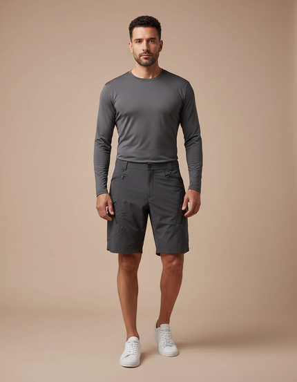 Pantalon Randonnée Gris Homme Résistant Léger Coupe Droite - Polyester