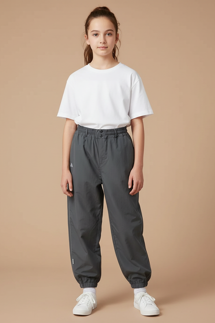 Pantalon Randonnée Gris Ample Sport Décontracté Fille - Polyester