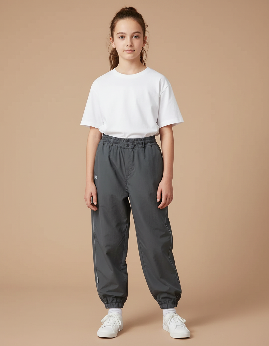 Pantalon Randonnée Gris Ample Sport Décontracté Fille - Polyester