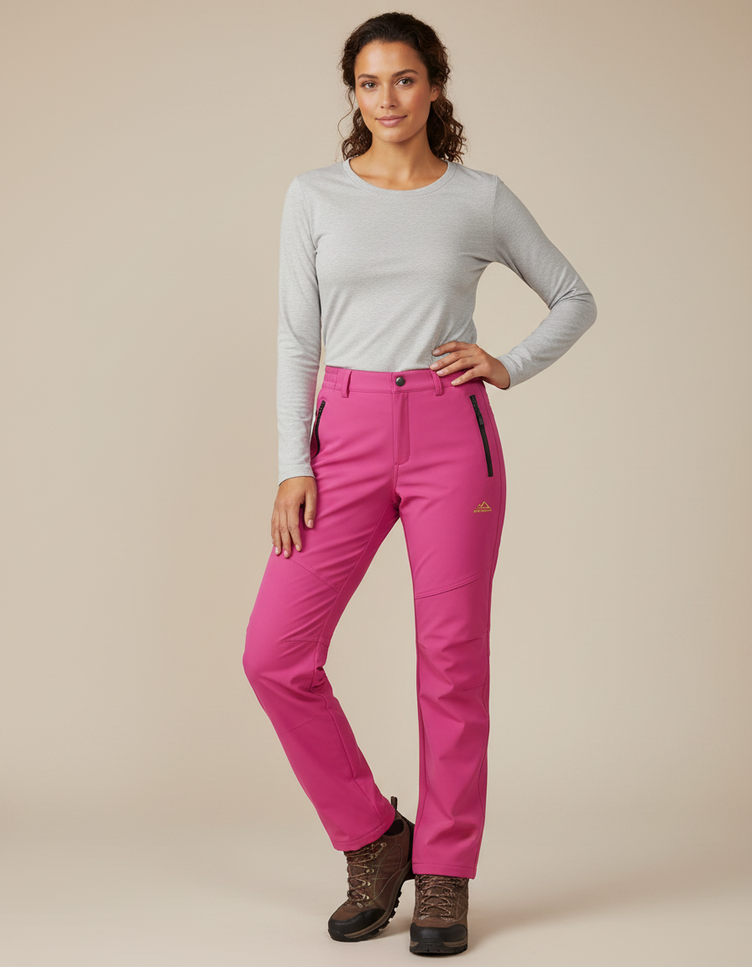Pantalon Imperméable Randonnée Femme - Rose Polyester