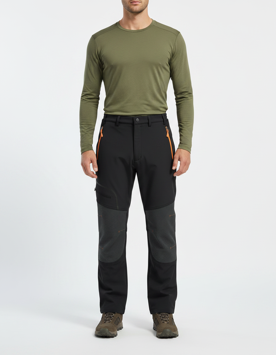 Pantalon Randonnée Softshell - Noir Polyester