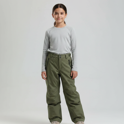 Pantalon Randonnée Vert Kaki Ample Imperméable Unisexe - Polyester