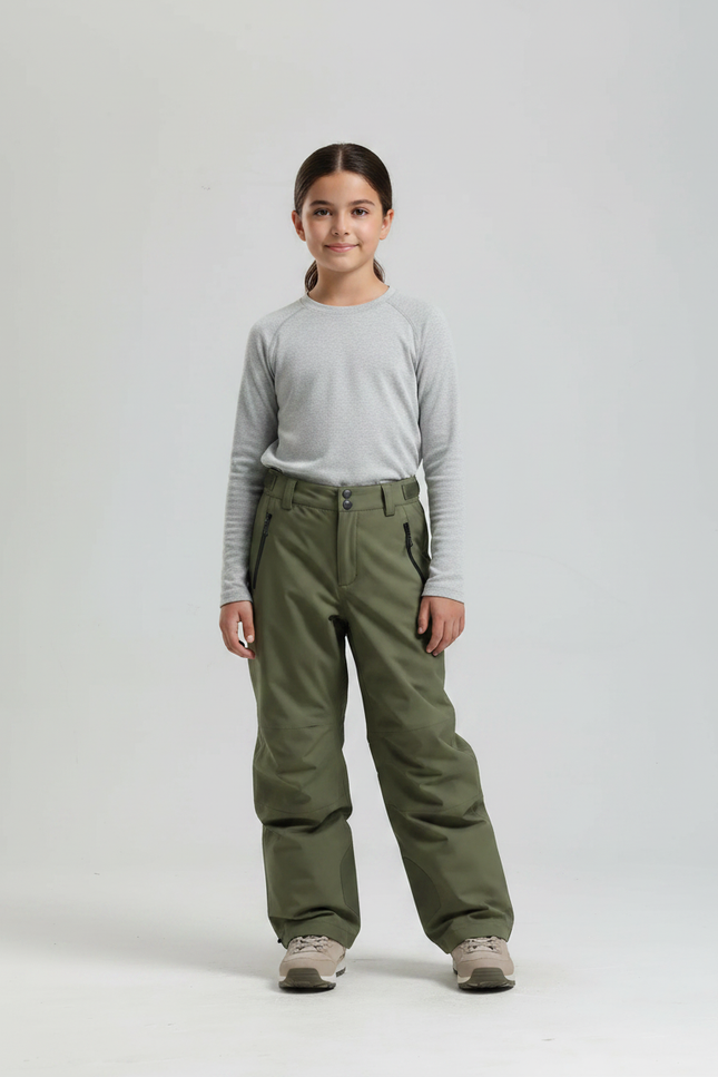 Pantalon Randonnée Vert Kaki Ample Imperméable Unisexe - Polyester