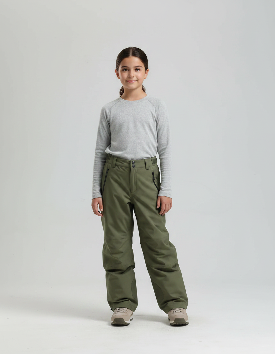 Pantalon Randonnée Vert Kaki Ample Imperméable Unisexe - Polyester