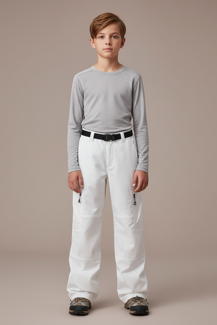 Pantalon Randonnée Blanc Ample Impermééable Enfant - Polyester