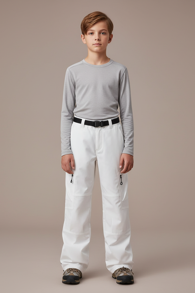 Pantalon Randonnée Blanc Ample Impermééable Enfant - Polyester
