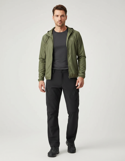 Pantalon Randonnée Noir Cargo Softshell Homme - Polyester