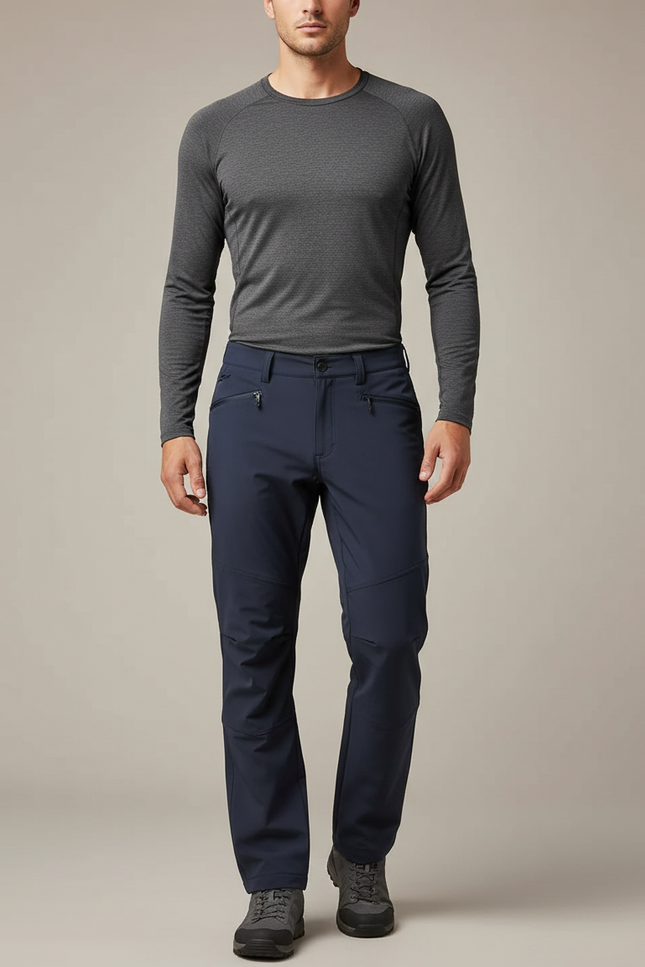 Pantalon Randonnée Homme Bleu Marine Confortable Stretch - Polyester