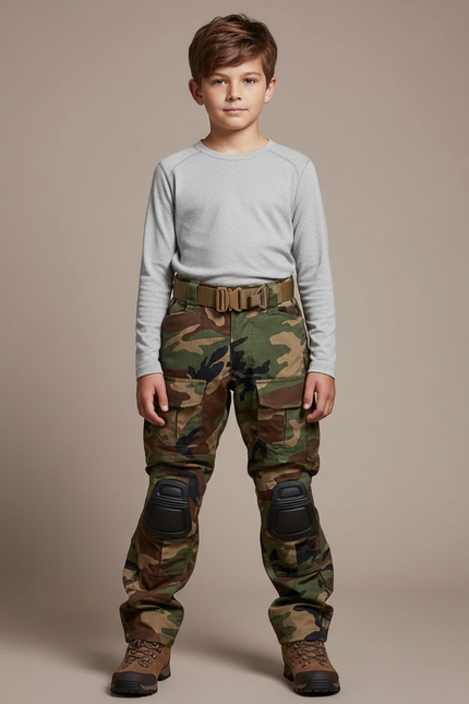 Pantalon Randonnée Camouflage Cargo Gen3 Enfants Renforcé - Multicolore Toile