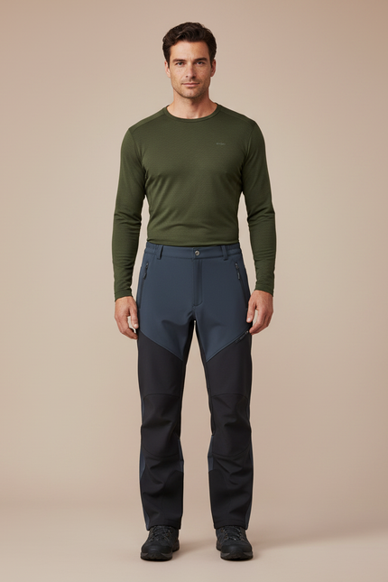 Pantalon Randonnée Gris Anthracite Softshell Homme Bicolore - Polyester