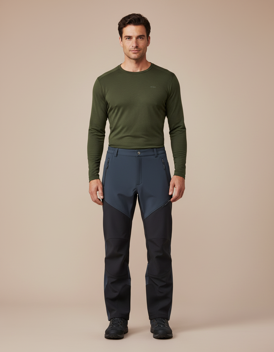 Pantalon Randonnée Gris Anthracite Softshell Homme Bicolore - Polyester
