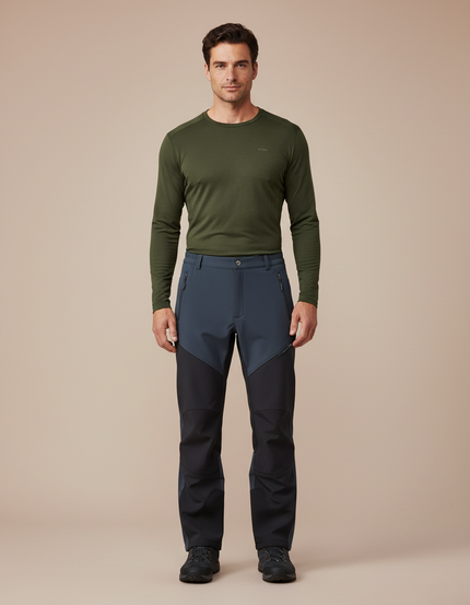 Pantalon Randonnée Gris Anthracite Softshell Homme Bicolore - Polyester