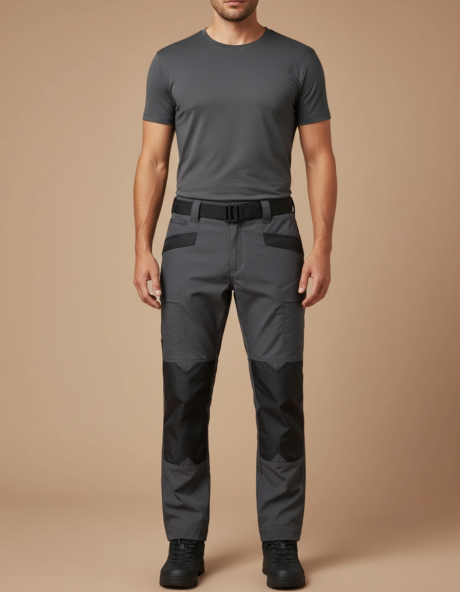 Pantalon Randonnée Gris Renforcé Tactique Homme - Polyester