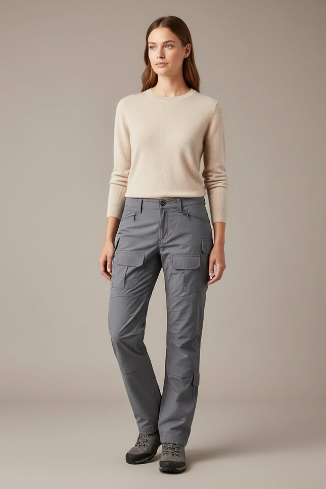 Pantalon Randonnée 9f43 - Gris Polyester