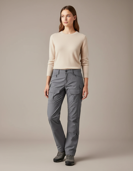 Pantalon Randonnée 9f43 - Gris Polyester