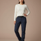 Pantalon Randonnée Bleu Marine Cargo Femme Droit - Polyester