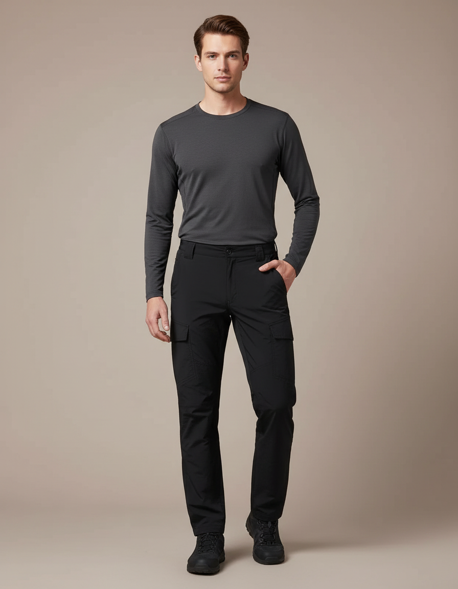 Pantalon Tactique Randonnée - Noir Polyester