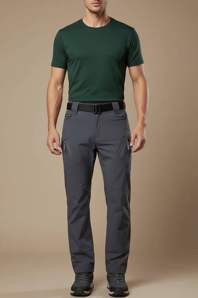 Pantalon Randonnée Gris Respirant Séchage Rapide Homme Tactique - Polyester
