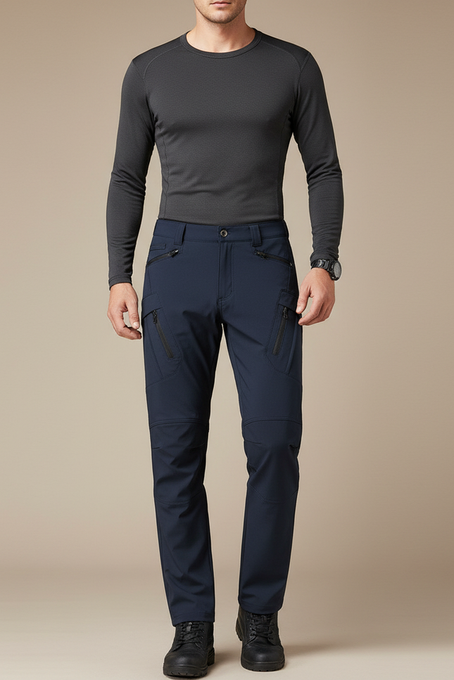Pantalon Randonnée Homme Bleu Marine Cargo Softshell - Polyester