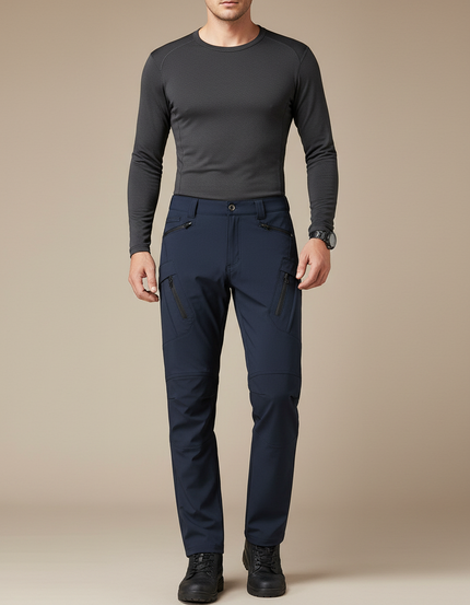 Pantalon Randonnée Homme Bleu Marine Cargo Softshell - Polyester