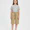 Pantalon Randonnée Kaki Cargo Ample Enfant Cordon - Toile