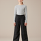 Pantalon Randonnée Noir Enfant Imperméable Coupe Large - Polyester