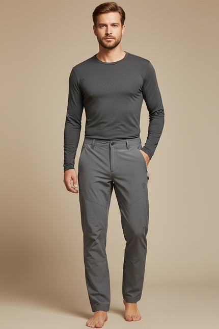 Pantalon Randonnée Gris Homme Léger Extensible Respirant - Polyester