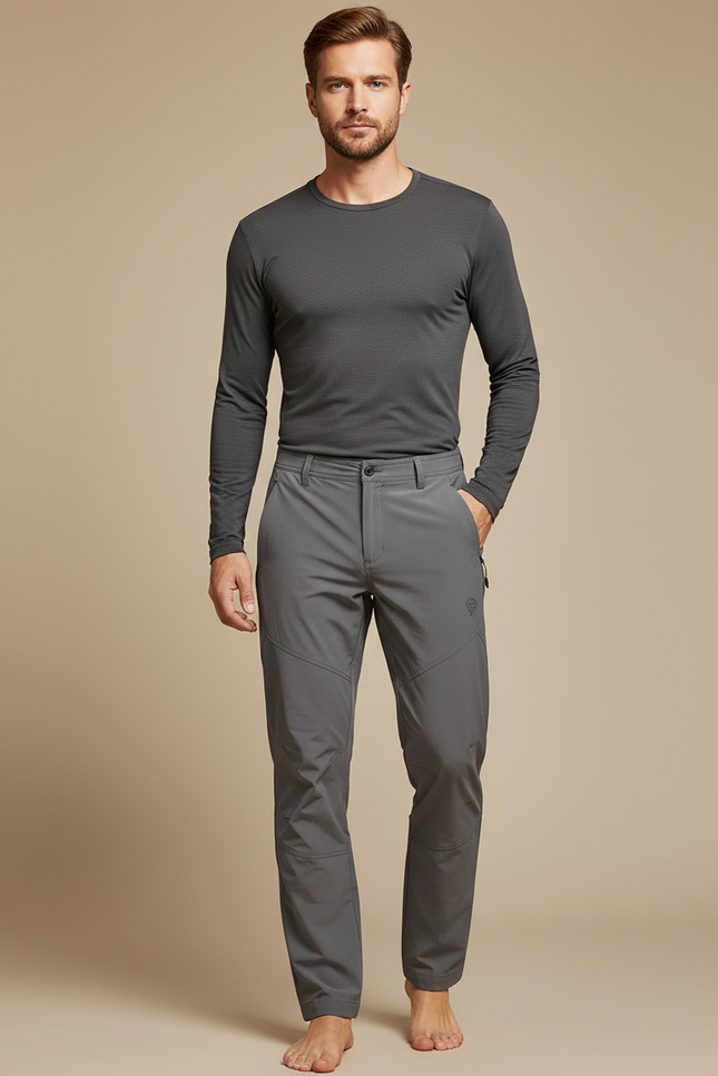 Pantalon Randonnée Gris Homme Léger Extensible Respirant - Polyester