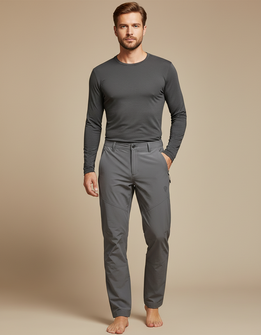 Pantalon Randonnée Gris Homme Léger Extensible Respirant - Polyester