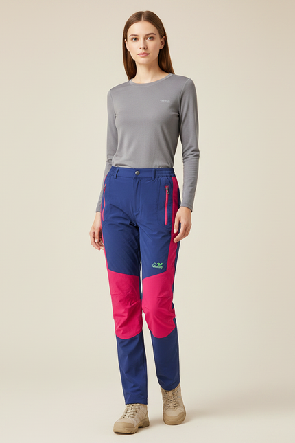 Pantalon Randonnée Femme Bicolore Séchage Rapide Extensible - Multicolore Polyester