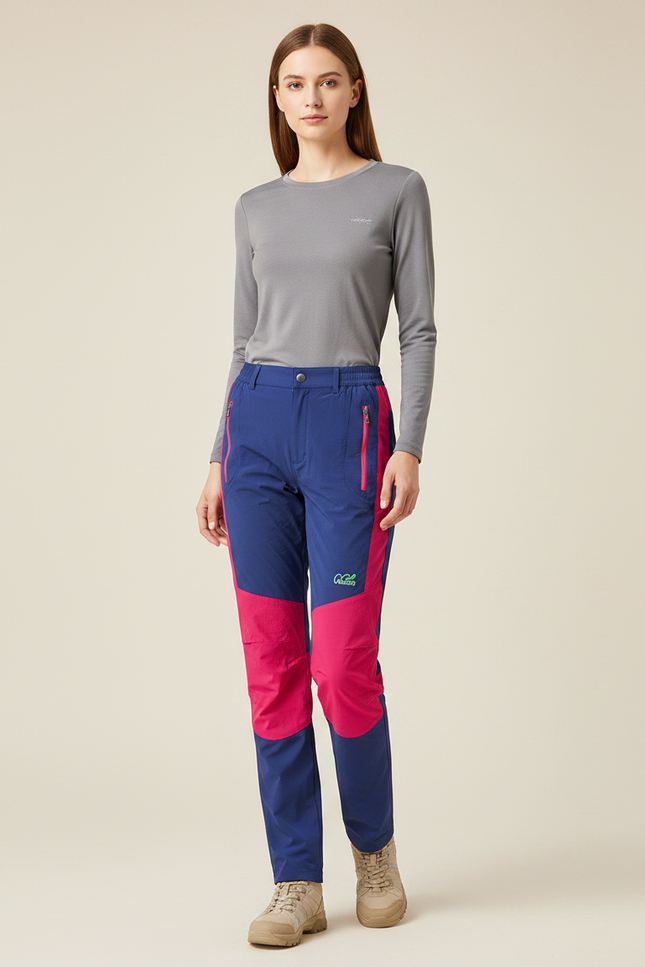 Pantalon Randonnée Femme Bicolore Séchage Rapide Extensible - Multicolore Polyester