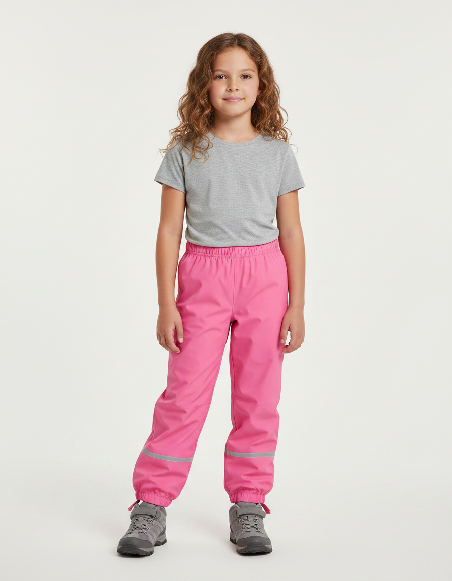 Pantalon Randonnée Rose Imperméable Enfants Réfléchissant Respirant - Polyester