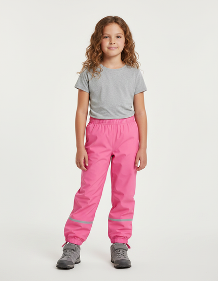 Pantalon Randonnée Rose Imperméable Enfants Réfléchissant Respirant - Polyester