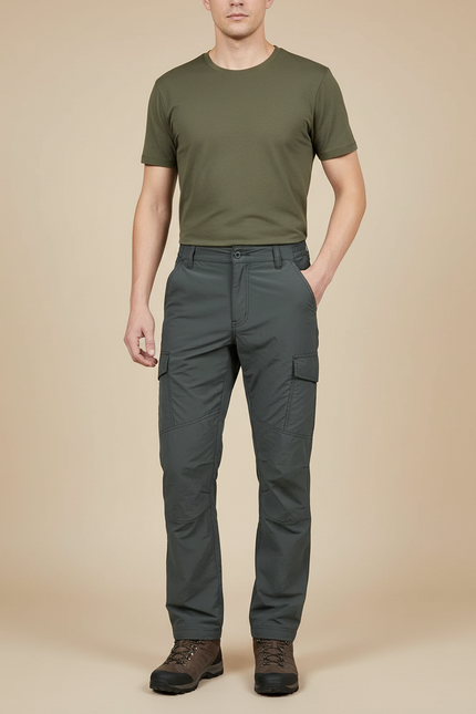 Pantalon Randonnée Déperlant - Kaki Polyester