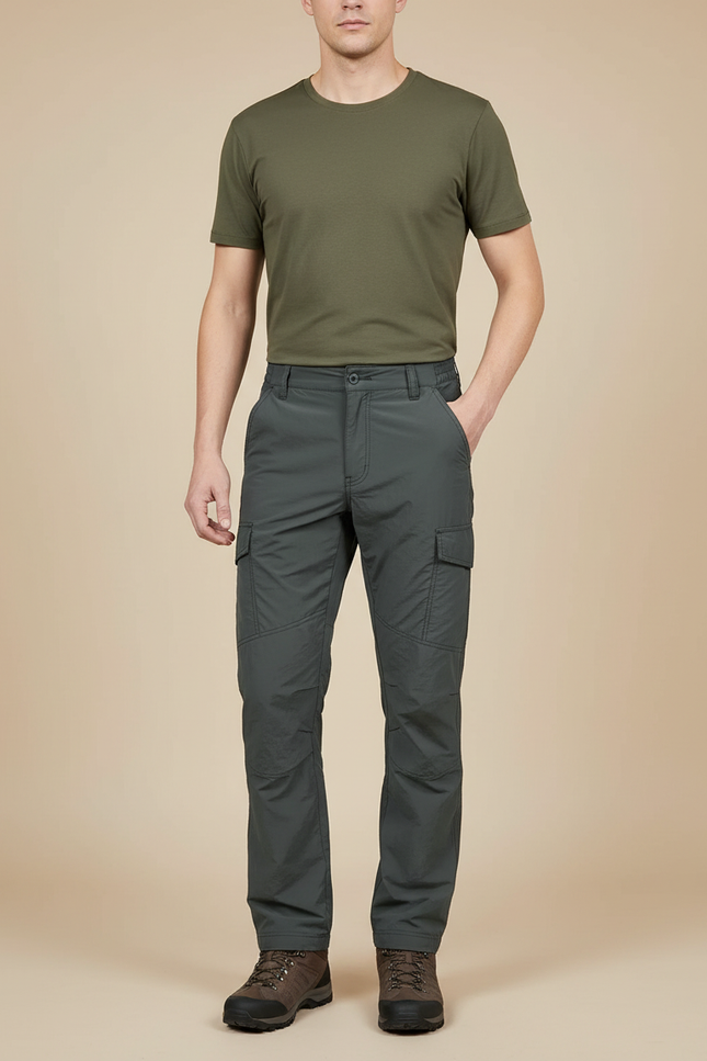 Pantalon Randonnée Déperlant - Kaki Polyester