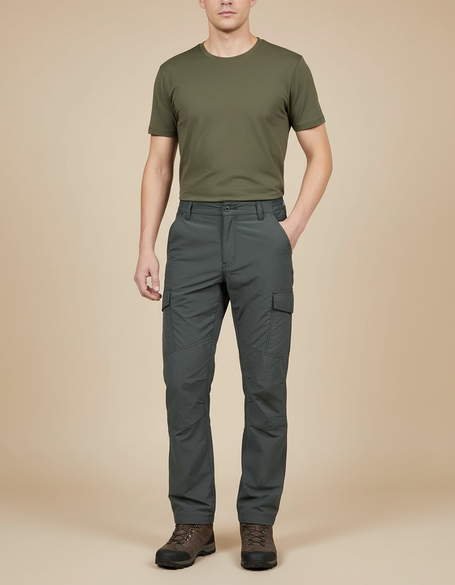 Pantalon Randonnée Déperlant - Kaki Polyester