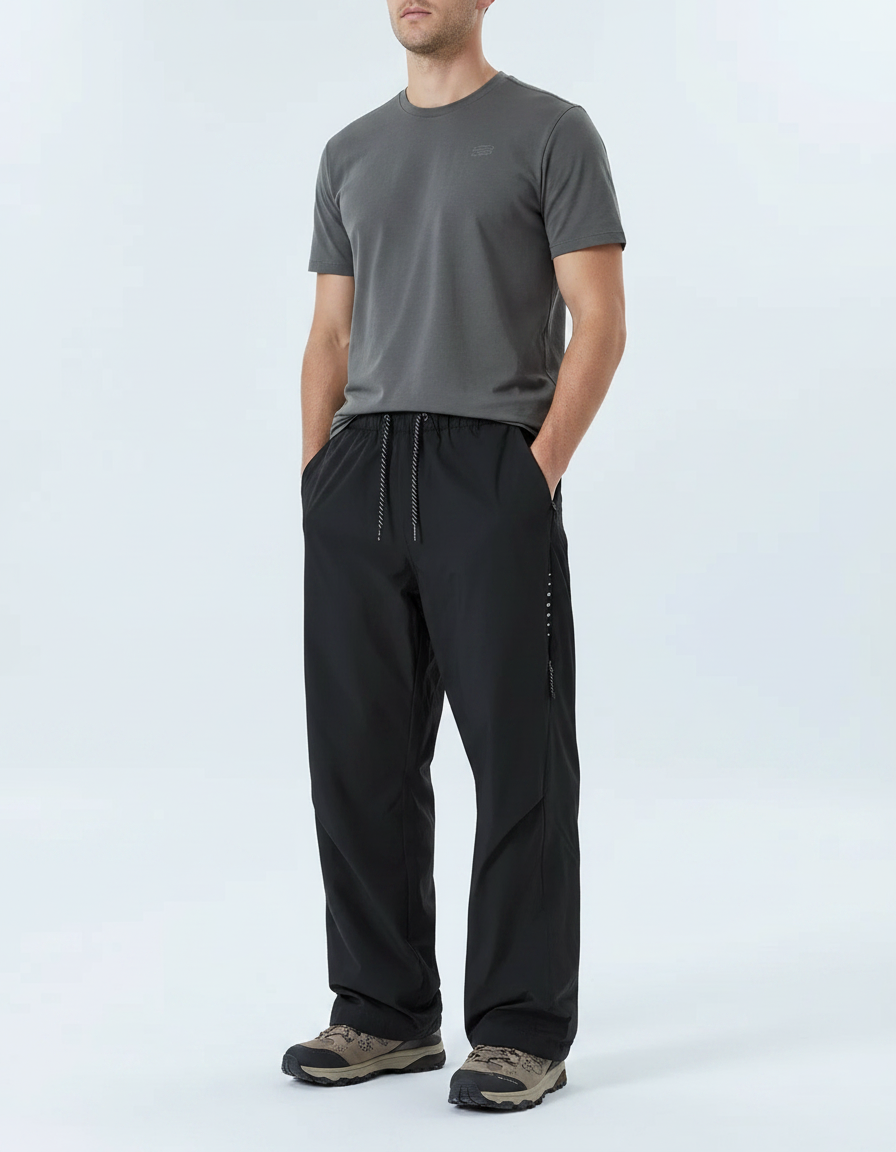Pantalon Randonnée Noir Ample Léger Sport Homme - Polyester