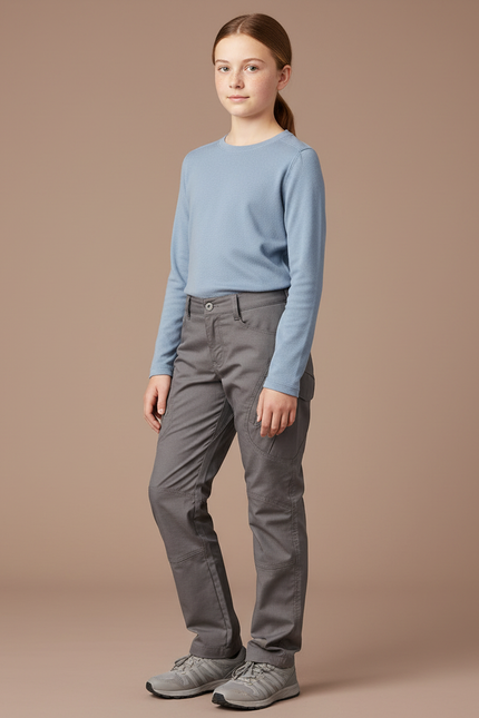 Pantalon Randonnée Gris Droit Multipoches Résistant - Toile