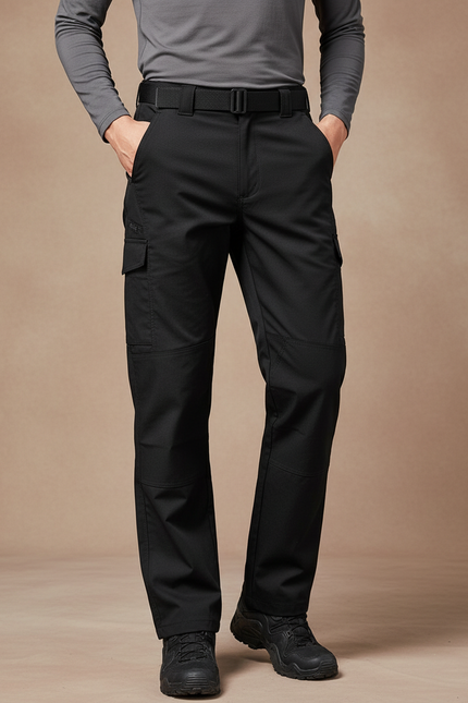 Pantalon Randonnée Noir Cargo Homme Tactique Robuste - Polyester