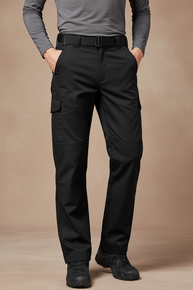 Pantalon Randonnée Noir Cargo Homme Tactique Robuste - Polyester