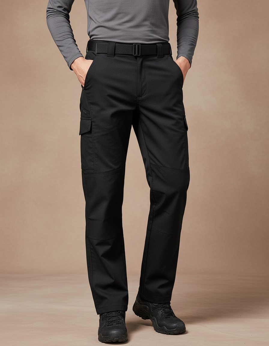 Pantalon Randonnée Noir Cargo Homme Tactique Robuste - Polyester