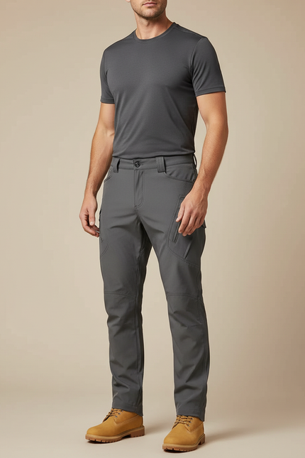 Pantalon Randonnée Gris Multi-Poches Décontracté Homme - Polyester