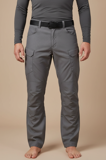 Pantalon Randonnée Gris Cargo Homme Tactique Multi-Poches - Polyester