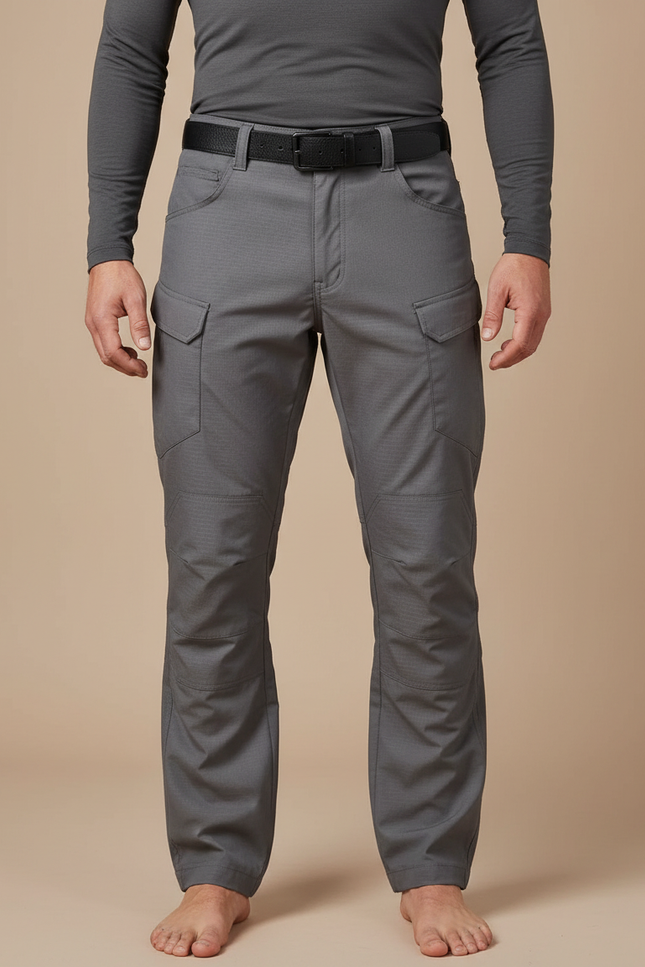 Pantalon Randonnée Gris Cargo Homme Tactique Multi-Poches - Polyester