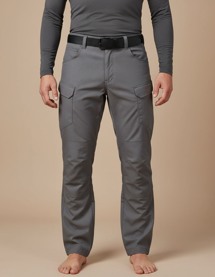 Pantalon Randonnée Gris Cargo Homme Tactique Multi-Poches - Polyester