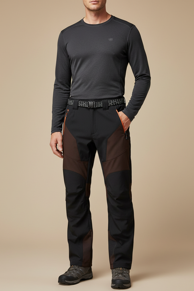Pantalon Chaud Randonnée Homme - Multicolore Polyester