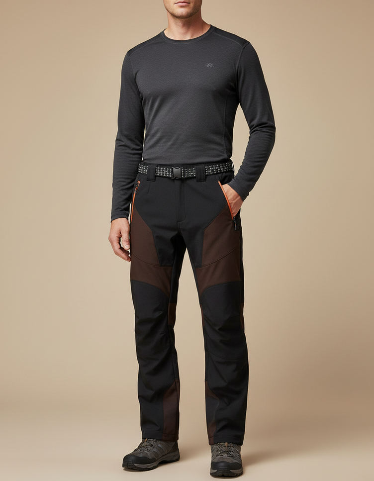 Pantalon Chaud Randonnée Homme - Multicolore Polyester