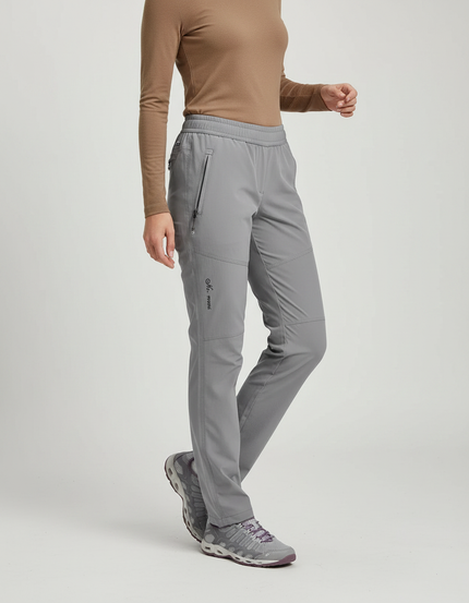 Pantalon Randonnée Femme Gris Léger Respirant Élastique - Polyester